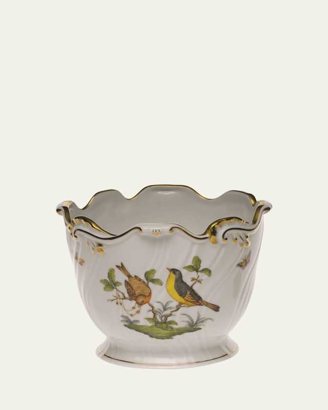 Rothschild Bird Ribbed Cache Pot